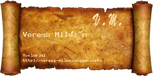Veress Milán névjegykártya